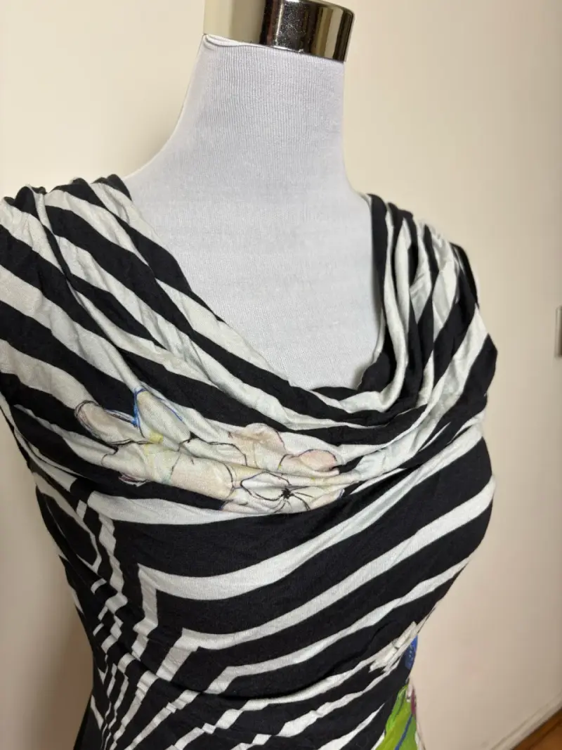 Vestido Desigual original XS rayas y flores - 4