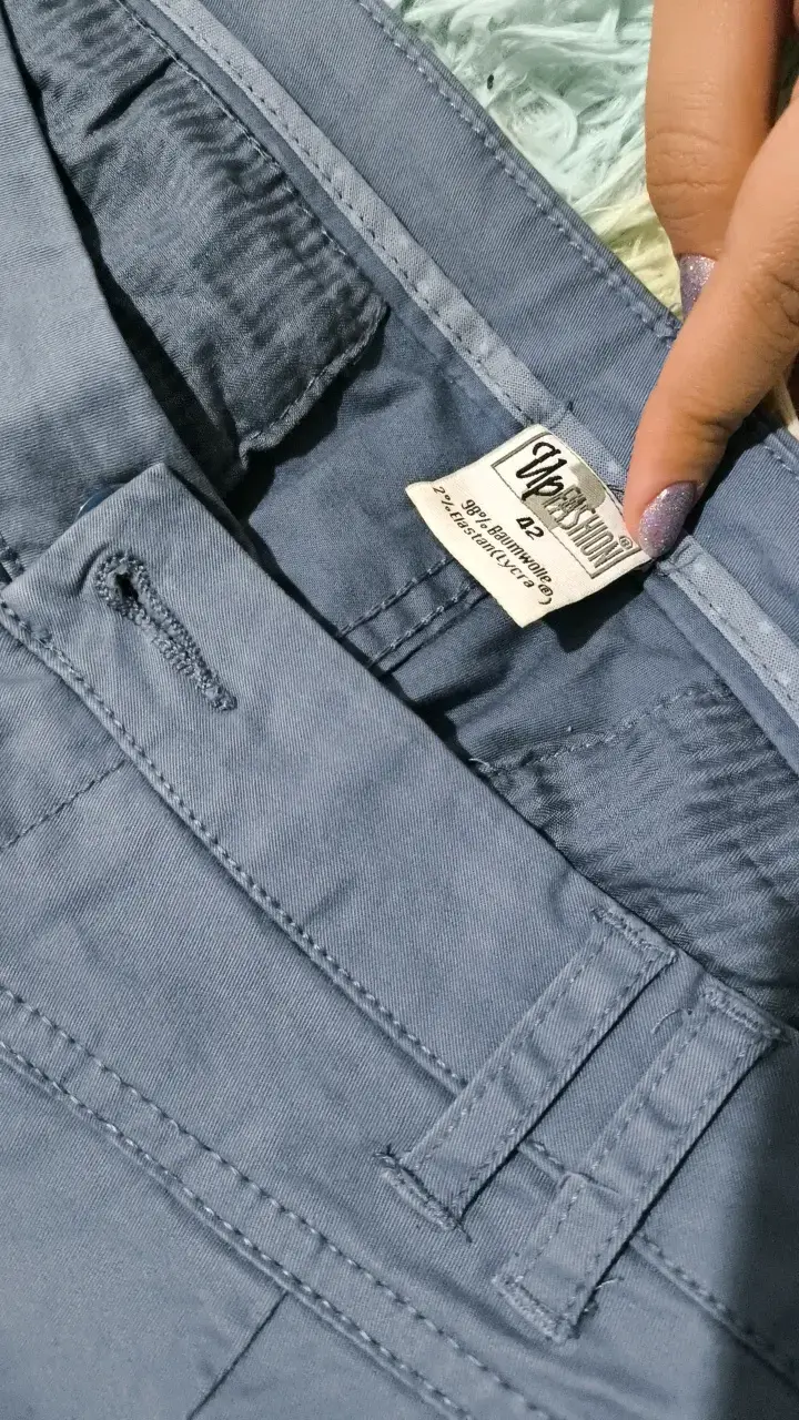 Pantalones azul grisáceo para mujer talla 29 - 2