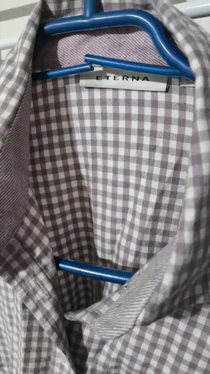 Camisa a cuadros gris Eterna - 2