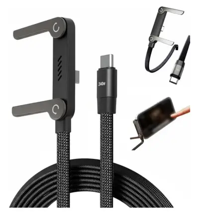 Cable USB-C 240W con soporte para teléfono - miniatura 1