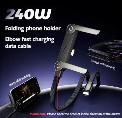 Cable USB-C 240W con soporte para teléfono - miniatura 5