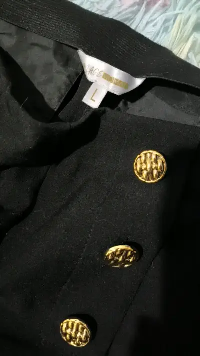 Pantalones negros con botones dorados talla L - miniatura 2