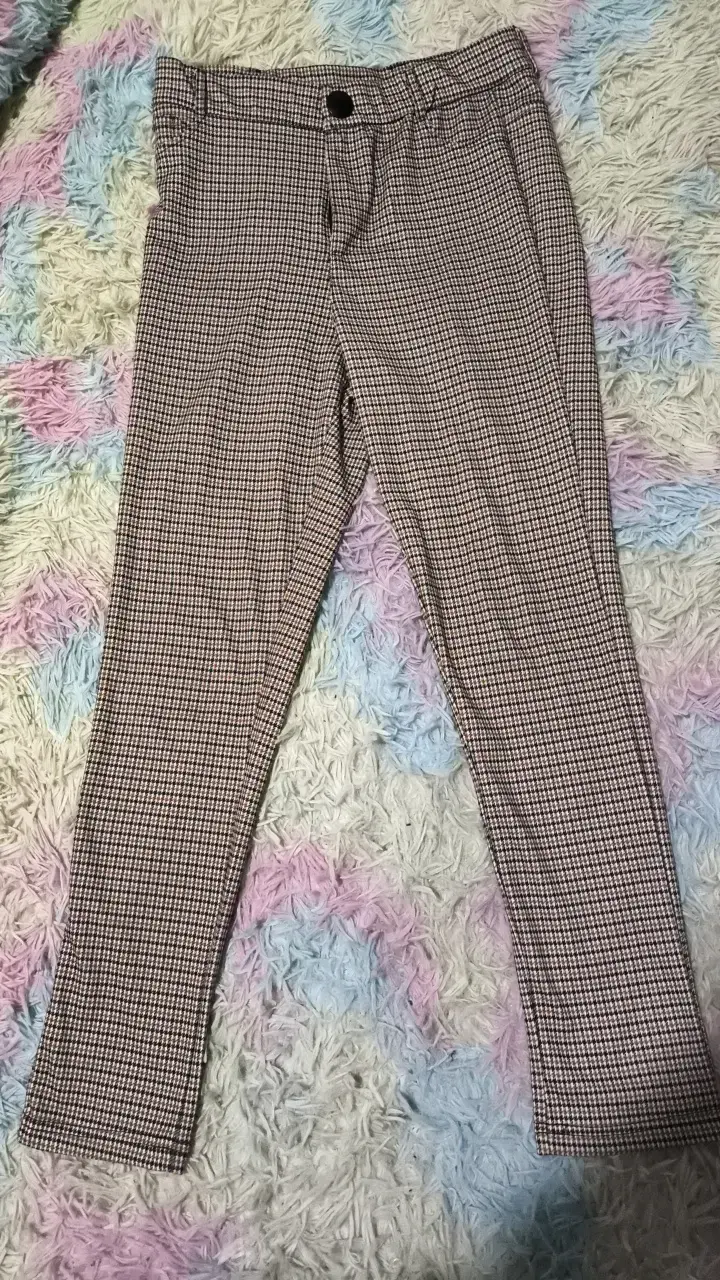 Pantalones a cuadros estilo clásico para mujer