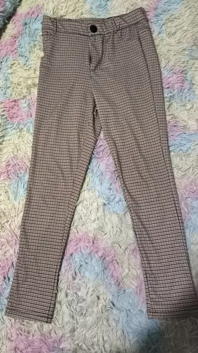 Pantalones a cuadros estilo clásico para mujer - miniatura 1