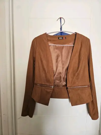 Chaqueta marrón de mujer con cierre NRG - miniatura 1
