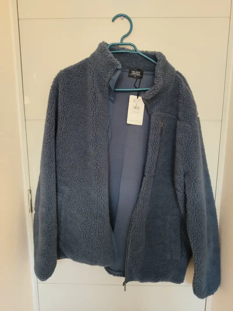 Poleron de lana sherpa azul para hombre MNL Man - 1