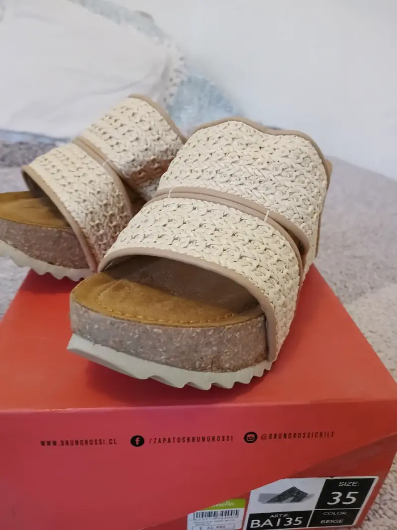 Sandalias plataforma beige Bruno Rossi - 2