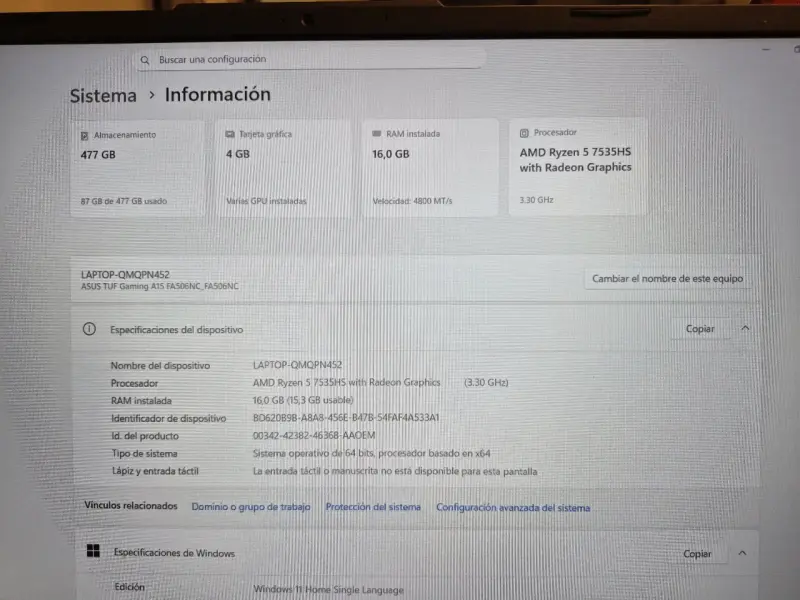 ASUS TUF Gaming A15 - 4