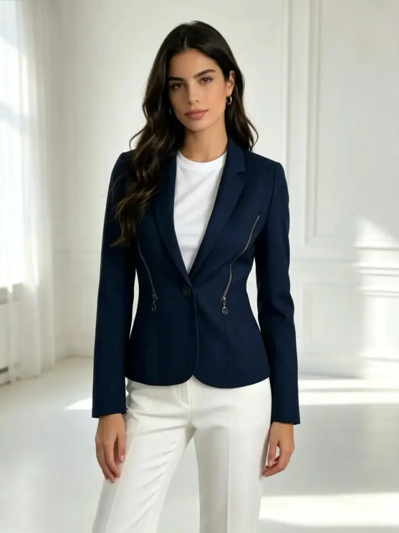 Blazer iO azul marino entallado talla 36 - 1