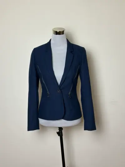 Blazer iO azul marino entallado talla 36 - miniatura 2