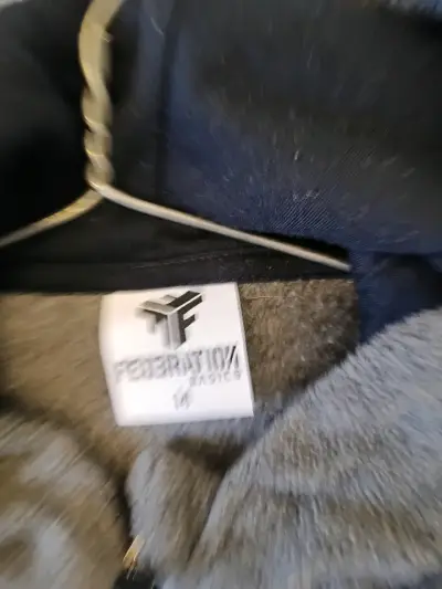 Chaqueta de lana gris con capucha Federation - miniatura 2