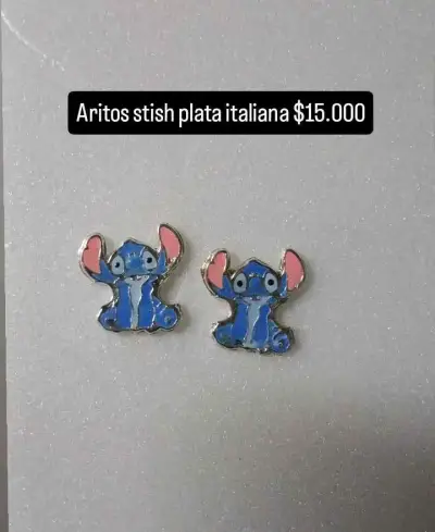 Aros de plata italiana con diseño de personaje - miniatura 3