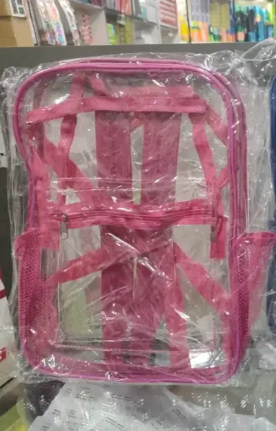 Mochila transparente rosa para niños - miniatura 1