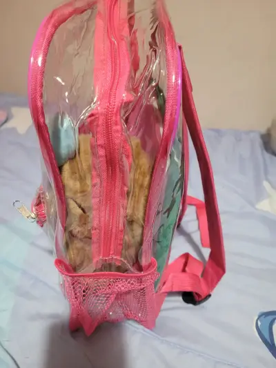 Mochila transparente rosa para niños - miniatura 4