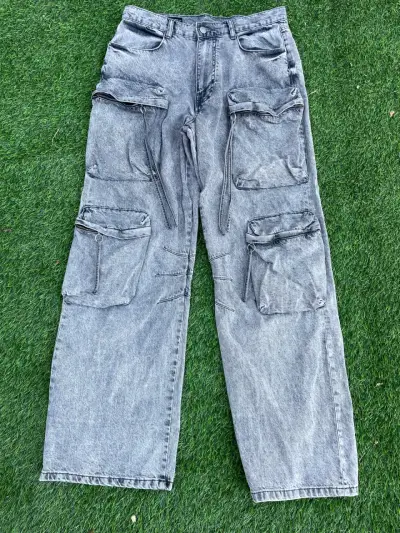 Pantalones cargo gris Zara talla 42 - miniatura 1