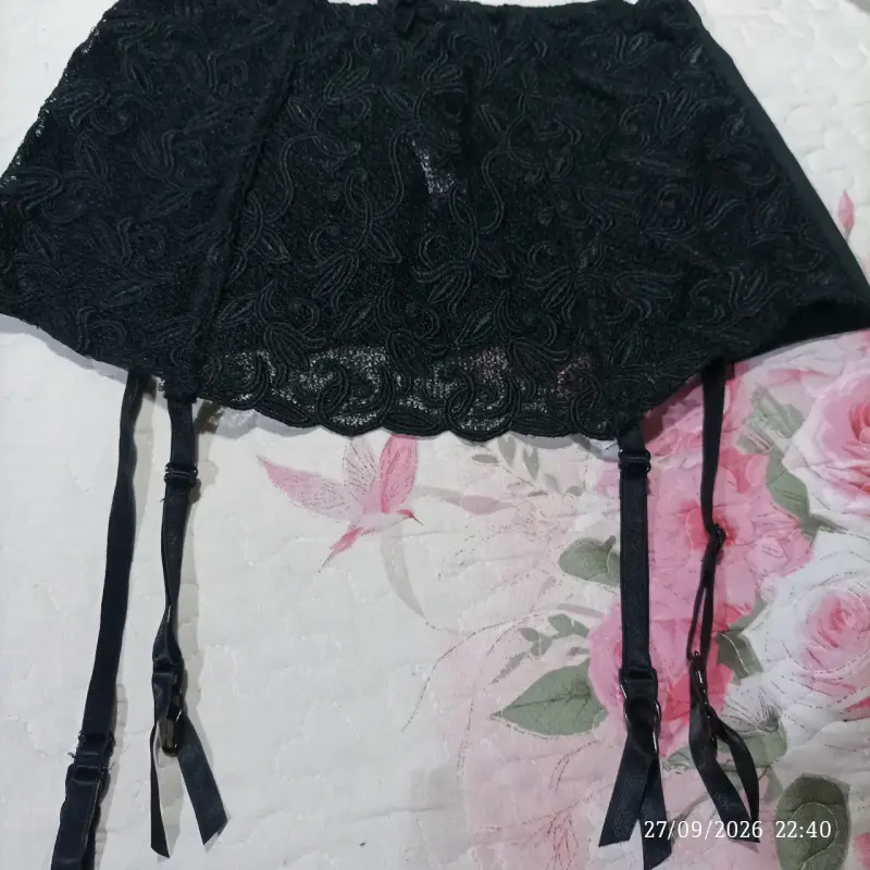 Liguero negro de encaje Victoria's Secret - 2