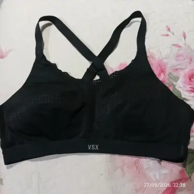 Sostén deportivo negro VSX con tirantes cruzados - miniatura 1