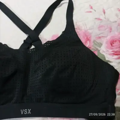 Sostén deportivo negro VSX con tirantes cruzados - miniatura 6