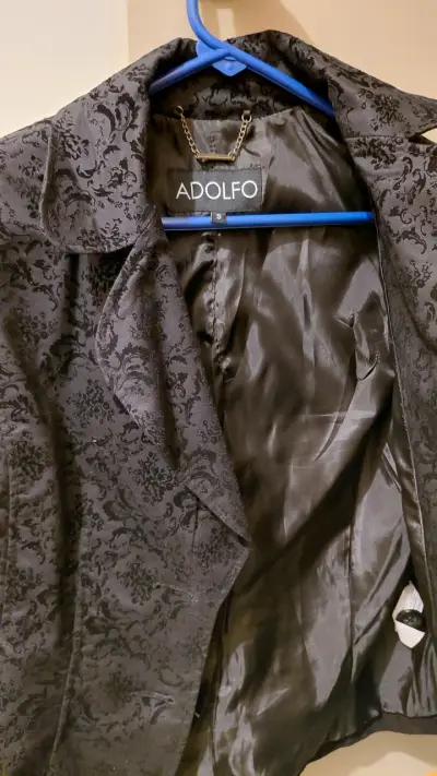 Blazer de Damasco Negro Adolfo - miniatura 3