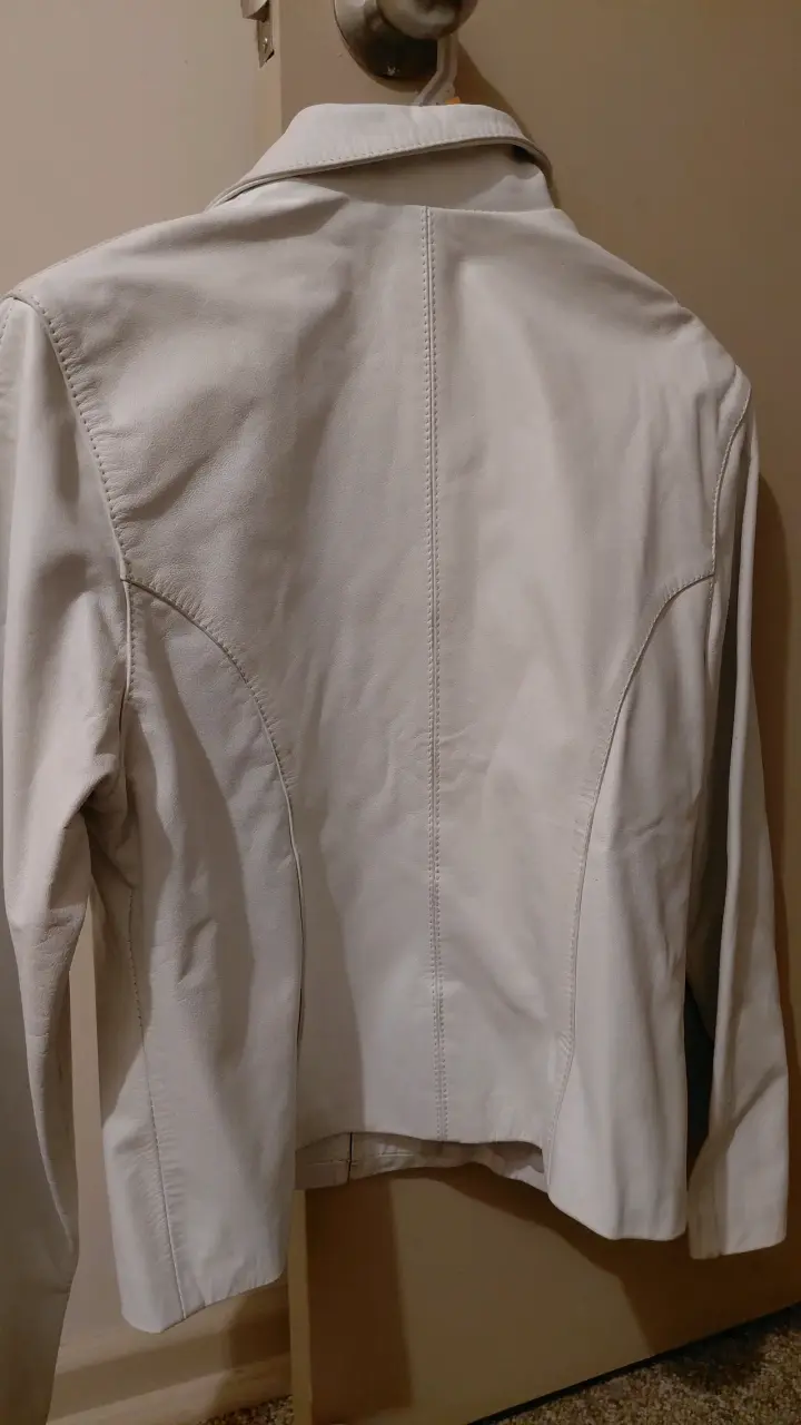 Chaqueta de cuero sintético blanca para mujer - 2