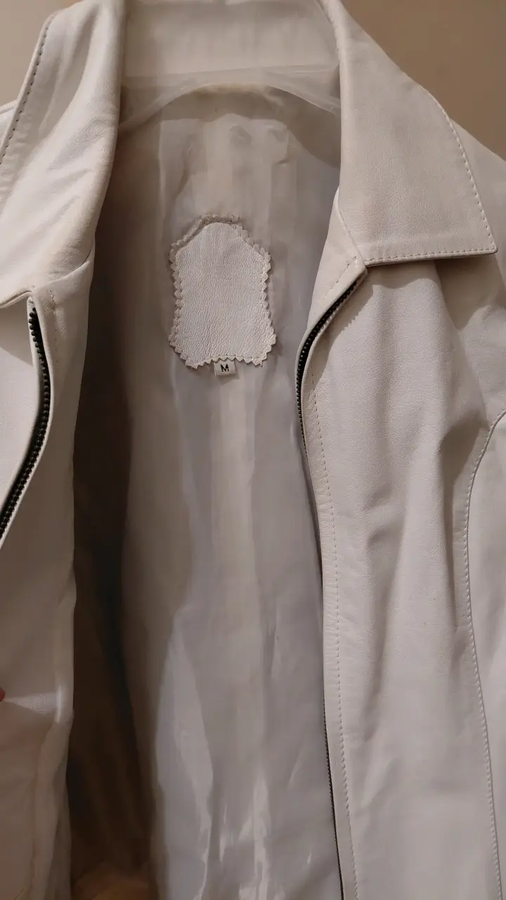 Chaqueta de cuero sintético blanca para mujer - 3
