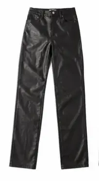 Pantalones de cuero sintético negro