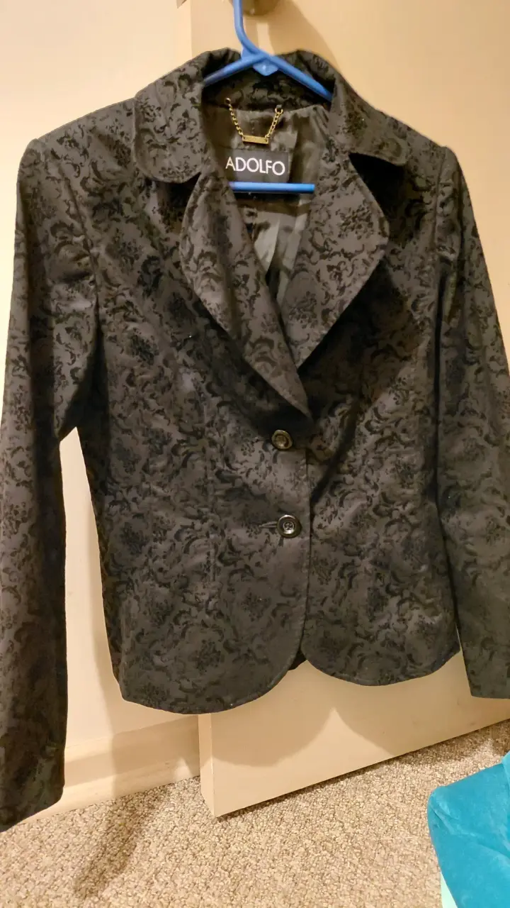 Blazer negro estampado Adolfo para mujer - 2