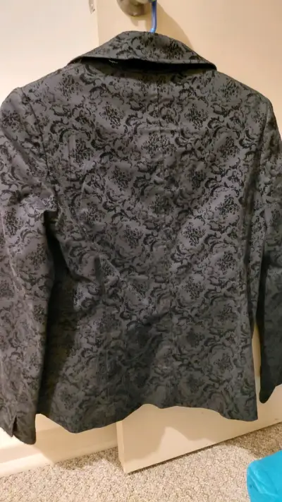 Blazer negro estampado Adolfo para mujer - miniatura 3