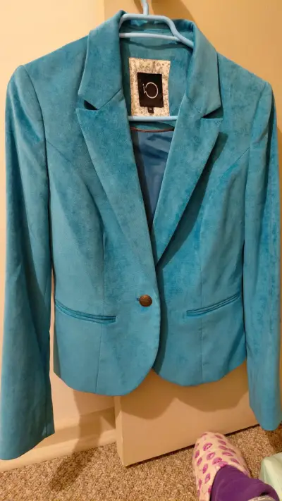 Blazer azul turquesa para mujer - miniatura 3