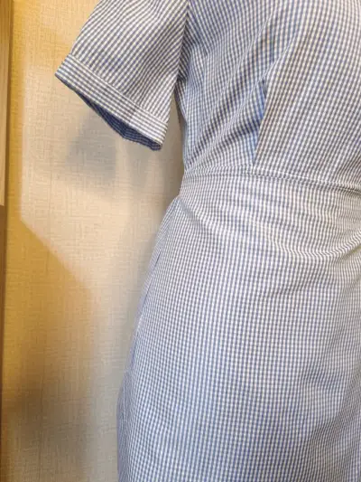 Vestido camisero a cuadros azul talla M - miniatura 3