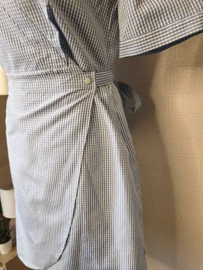 Vestido camisero a cuadros azul talla M - miniatura 5