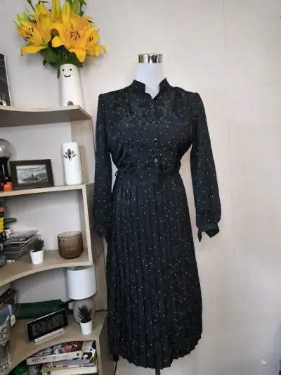 Vestido negro elegante japones talla M - miniatura 1