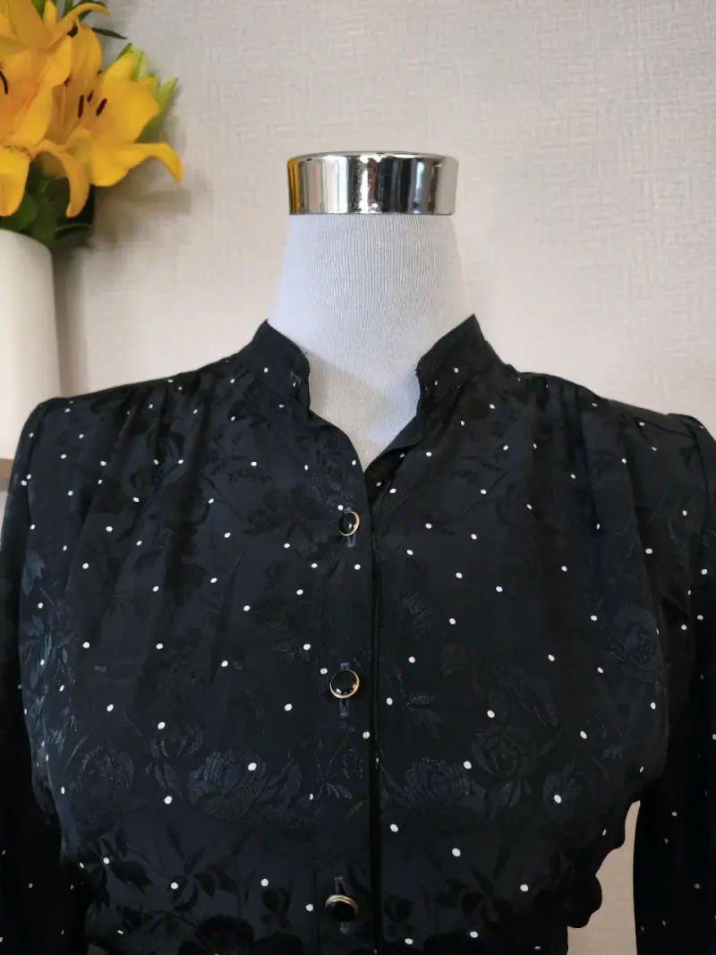 Vestido negro elegante japones talla M - 5