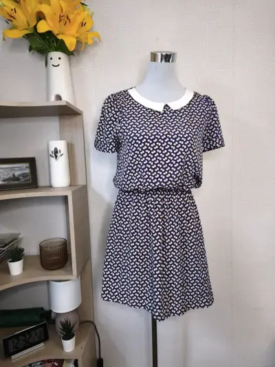 Vestido corto azul con estampado talla S - miniatura 1