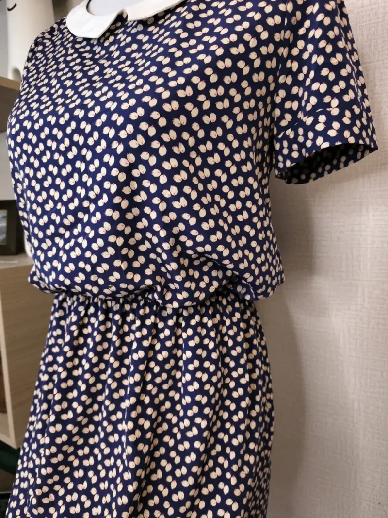 Vestido corto azul con estampado talla S - 5