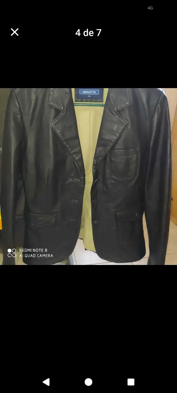 Chaqueta de cuero negra Ragatta Talla S - 3