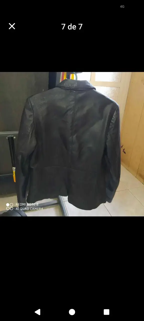 Chaqueta de cuero negra Ragatta Talla S - 5