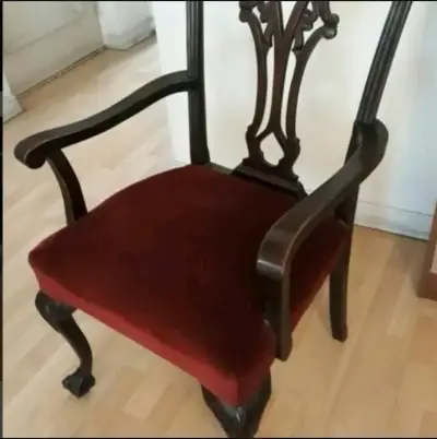 Comedor  madera caoba 6 sillas y 2 sitiales - miniatura 5