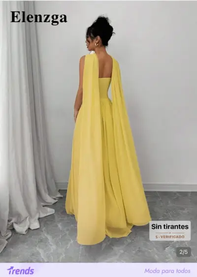 Vestido largo amarillo sin mangas - miniatura 2