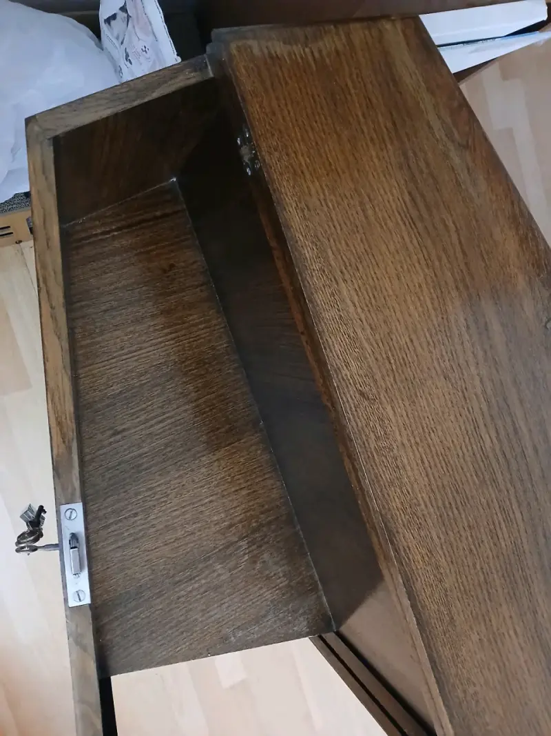 Mueble de madera estilo gótico con puerta tallada - 4