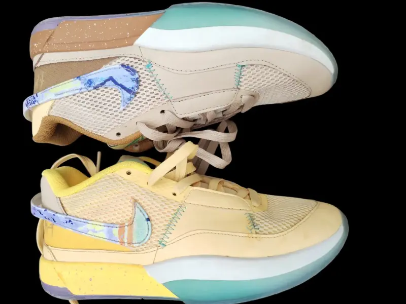 Zapatillas deportivas mixtas color beige y amarillo - 4