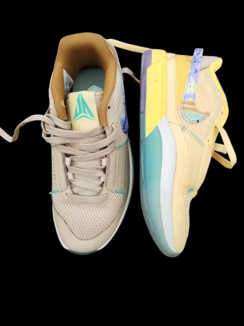 Zapatillas deportivas mixtas color beige y amarillo - 6