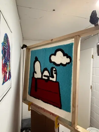 Alfombra decorativa Snoopy sobre su casa - miniatura 3