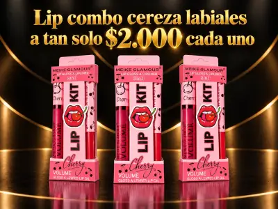 Combo de Labiales Cereza Meike Glamour 3 en 1 - miniatura 1