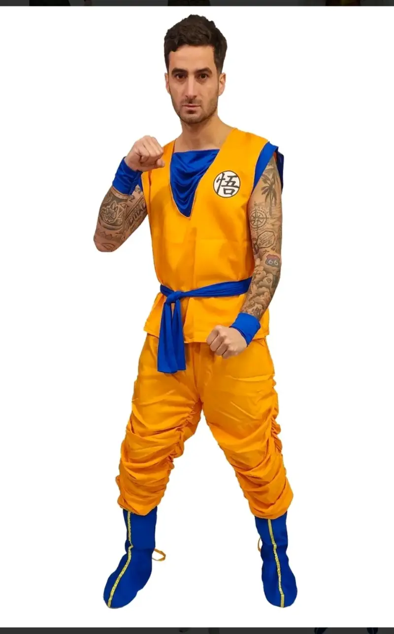 Disfraz de Goku para adulto en color naranja y azul