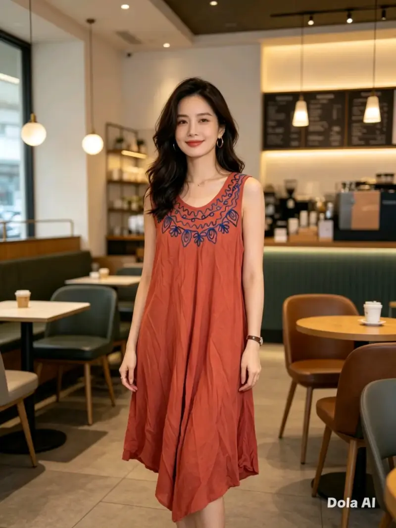 Vestido bohemio largo con estampado floral - 6