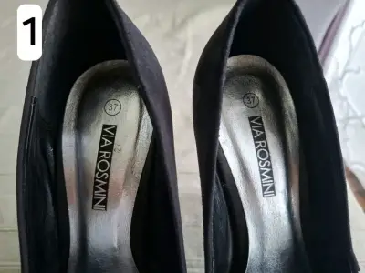 Tacones negros con lazo Via Rosmini talla 37 - miniatura 2