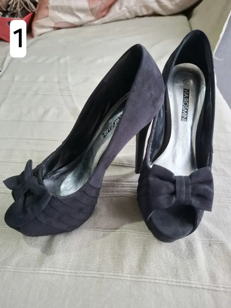 Tacones negros con lazo Via Rosmini talla 37 - 3