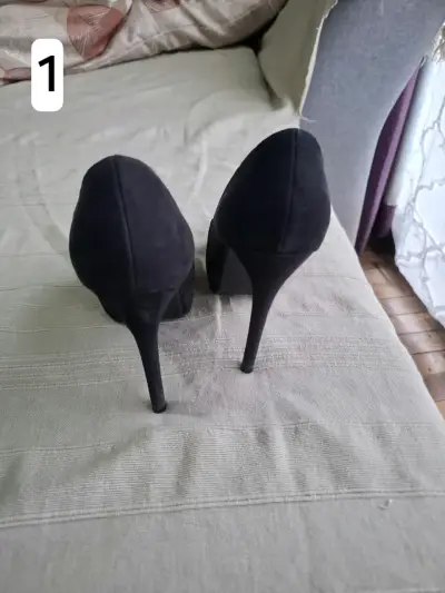 Tacones negros con lazo Via Rosmini talla 37 - miniatura 4