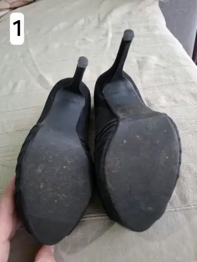 Tacones negros con lazo Via Rosmini talla 37 - miniatura 5